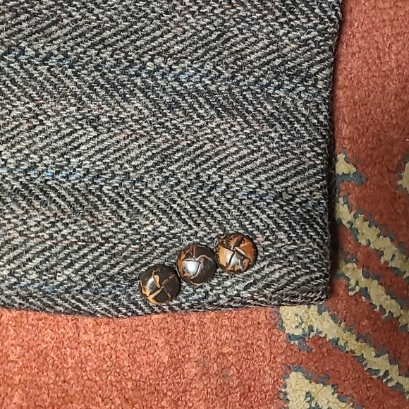 HARRIS TWEED HERRINGBONE SPORT COAT BLAZER - Picture 5 of 10